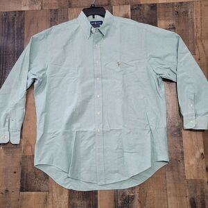 Ralph Lauren Yarmouth Oxford Button Down Shirt Mint Green‎ Small Damaged